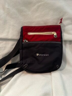 Sherpani Black and Red Messenger Crossbody Bag